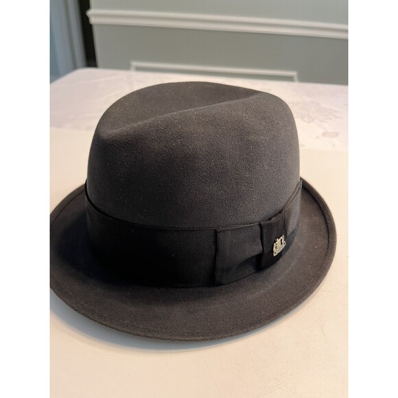 Vtg JOHN B. STETSON Black 3x Beaver STETSONIAN HAT Fedora Men’s Sz 7 1/8 ~ IOB - Picture 1 of 16